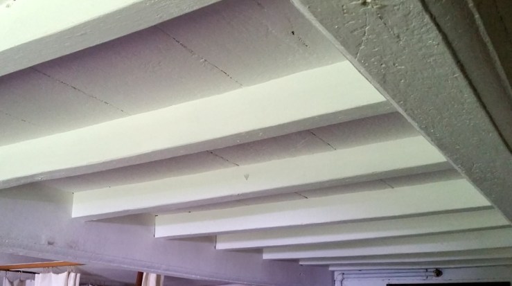 Parlor double summer beams in the Parson Capen house