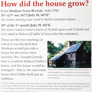 Sign at the Claflin House, Wenham Museum